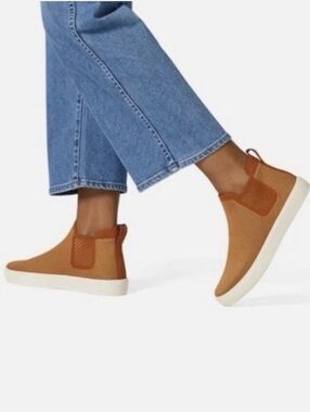 ROTHY'S CHELSEA FAWN AMBER BROWN WOMEN'S ANKLE PULL ON BOOTIE SNEAKER SIZE 9.5